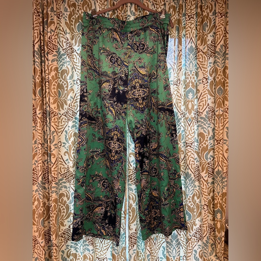CHICOS Paisley Green Women's Pants SIZE 2